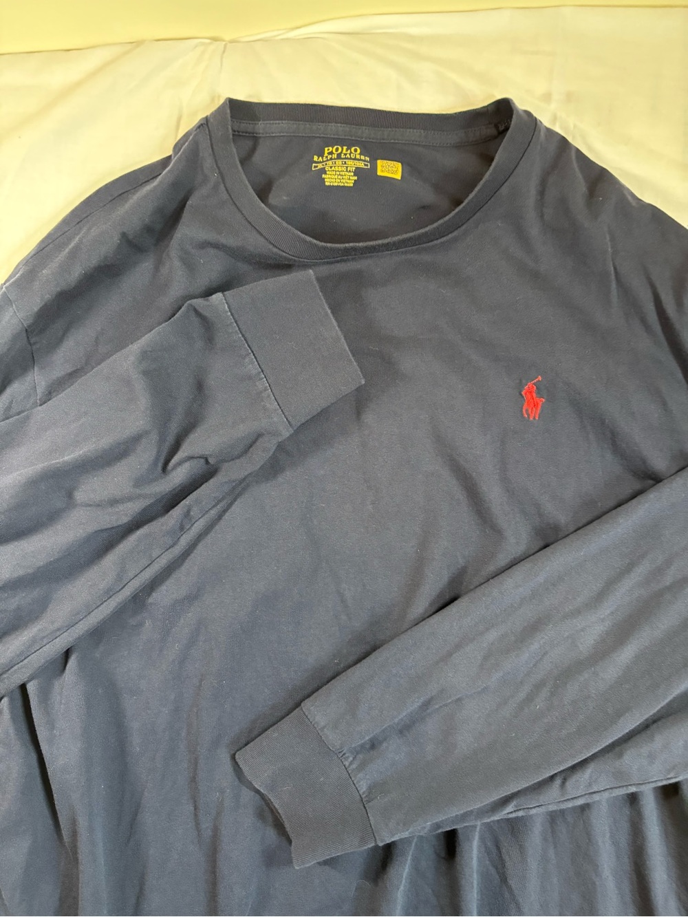 Polo by Ralph Lauren Navy Long-Sleeve Crew with Red Pony